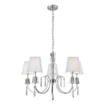 Searchlight - Lestenec na verigi PORTICO 5xG9/33W/230V sijajni krom