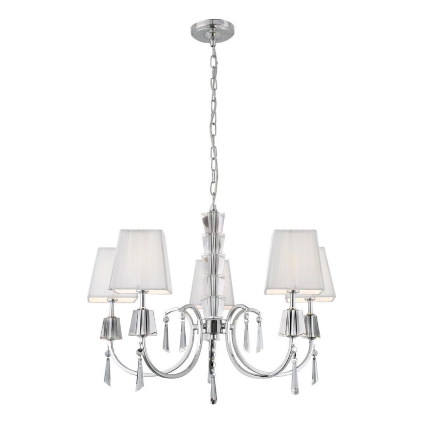 Searchlight - Lestenec na verigi PORTICO 5xG9/33W/230V sijajni krom