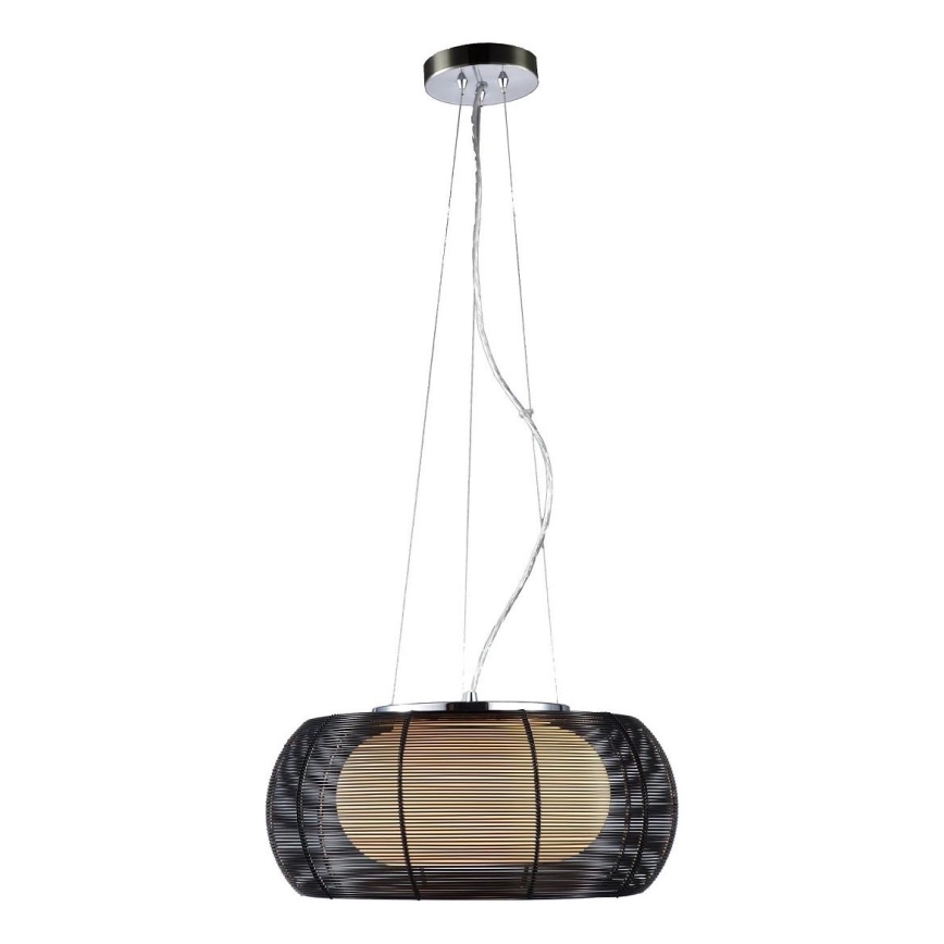Searchlight - Lestenec na vrvici 2xE27/60W/230V pr. 40 cm črna