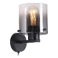 Searchlight - Stensko svetilo SWEDEN 1xE27/60W/230V črna/dimna