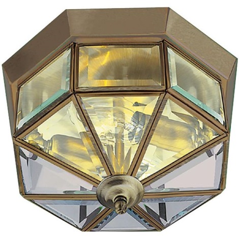 Searchlight - Stropna svetilka FLUSH 2xE14/60W/230V medenina