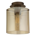 Searchlight - Stropna svetilka SWEDEN 1xE27/60W/230V premer 22 cm rjava/dimasta
