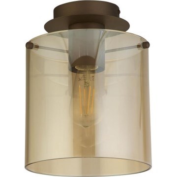 Searchlight - Stropna svetilka SWEDEN 1xE27/60W/230V premer 22 cm rjava/dimasta