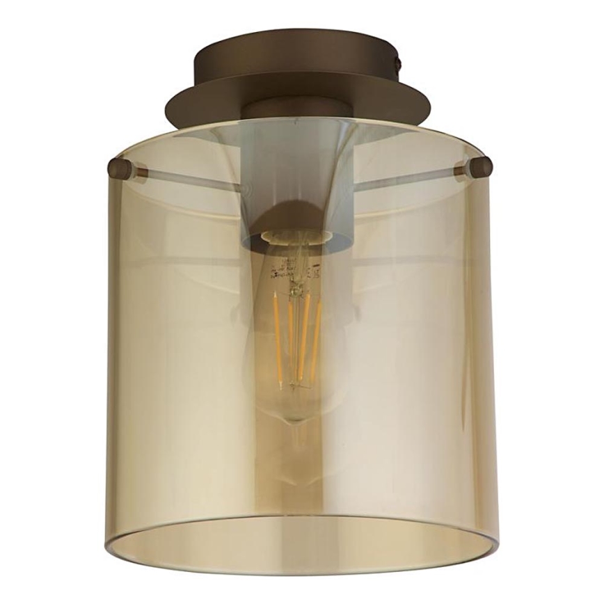 Searchlight - Stropna svetilka SWEDEN 1xE27/60W/230V premer 22 cm rjava/dimasta