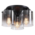 Searchlight - Stropna svetilka SWEDEN 3xE27/60W/230V premer 39 cm črna/dimljena