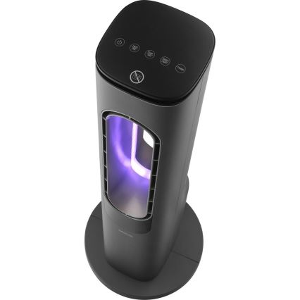 Sencor - Stolpni brezlopatični keramični ventilator 1200/2000W/230V antracit + daljinski upravljalnik