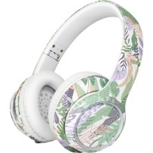 Sencor - Brezžične slušalke z mikrofonom 3,7V/400 mAh zelena/bela