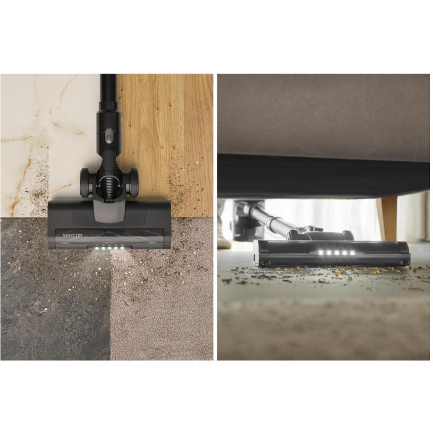 Sencor - Brezžični pokončni sesalnik 2 v 1 200 W / 2600 mAh, črna