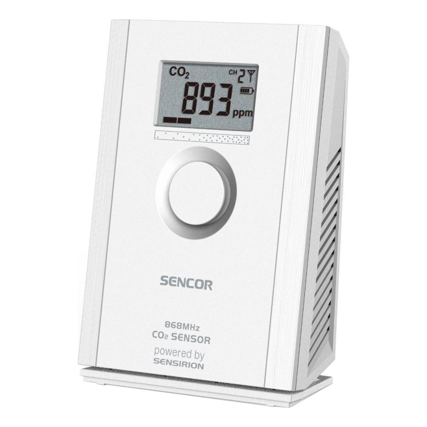 Sencor - Brezžični senzor ogljikovega dioksida 5V/3xAA 2000 mAh