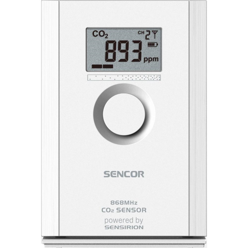 Sencor - Brezžični senzor ogljikovega dioksida 5V/3xAA 2000 mAh