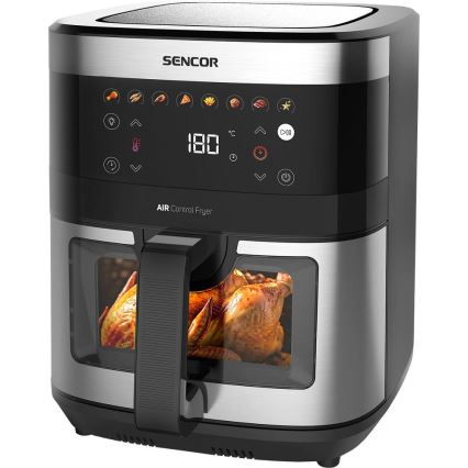 Sencor - Cvrtnik na vroč zrak 9 l 1700W/230V črna/mat krom