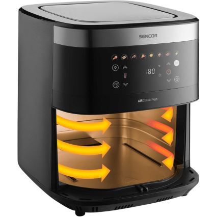 Sencor - Cvrtnik na vroč zrak 9 l 1700W/230V črna/mat krom