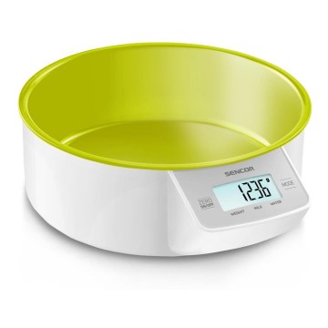Sencor - Digitalna kuhinjska tehtnica 2xAAA bela/zelena