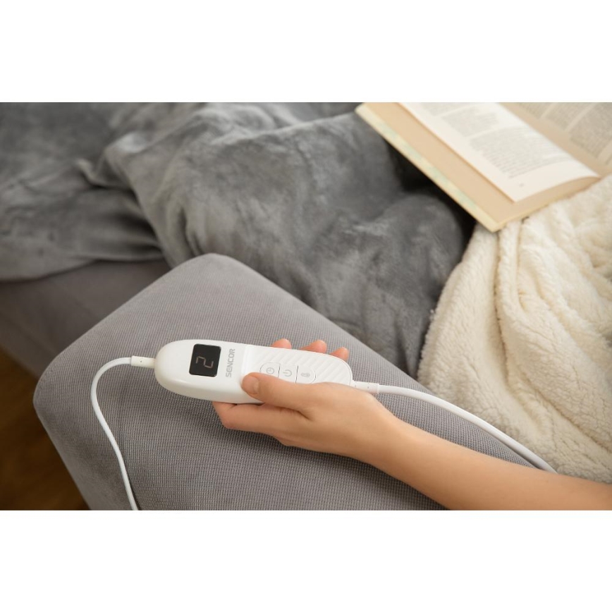 Sencor - Električna grelna odeja 160W/230V 180x130 cm siva