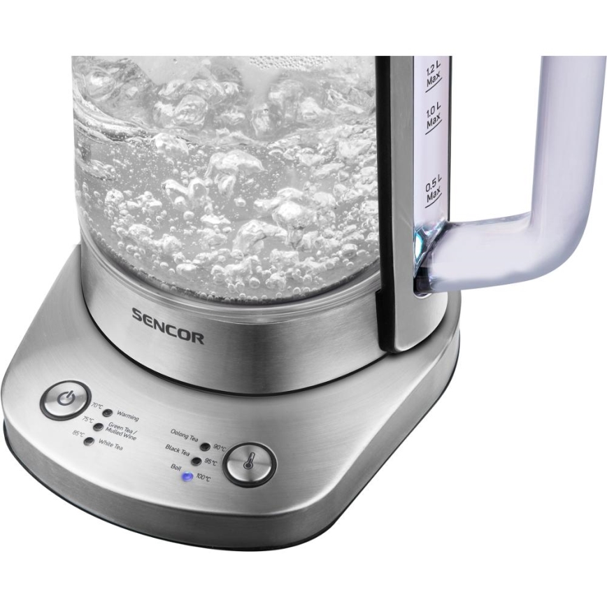 Sencor - električni čajnik z nastavitvijo temperature, 1,5 l, 1500 W/230 V, iz nerjavečega jekla