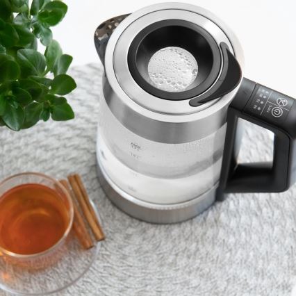 Sencor - Električni kuhalnik vode s termoregulacijo 1,7 l 2200W/230V mat krom/črna