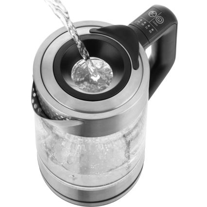 Sencor - Električni kuhalnik vode s termoregulacijo 1,7 l 2200W/230V mat krom/črna