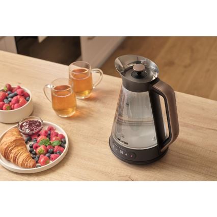 Sencor - Električni kuhalnik vode z nastavljivo regulacijo temperature 1,5 l 2150W/230V črn/rose gold