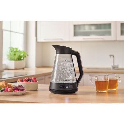 Sencor - Električni kuhalnik vode z nastavljivo regulacijo temperature 1,5 l 2150W/230V črn/rose gold