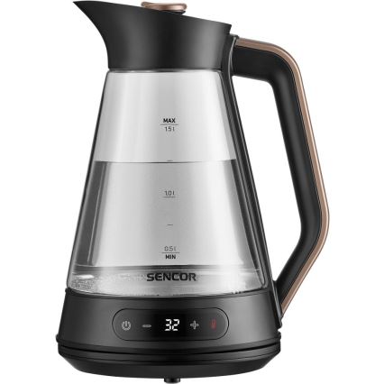 Sencor - Električni kuhalnik vode z nastavljivo regulacijo temperature 1,5 l 2150W/230V črn/rose gold