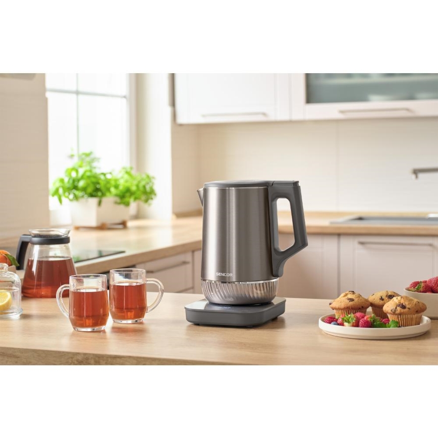 Sencor - Električni kuhalnik z regulacijo temperature 1,7 l 1800W/230V nerjaveče jeklo