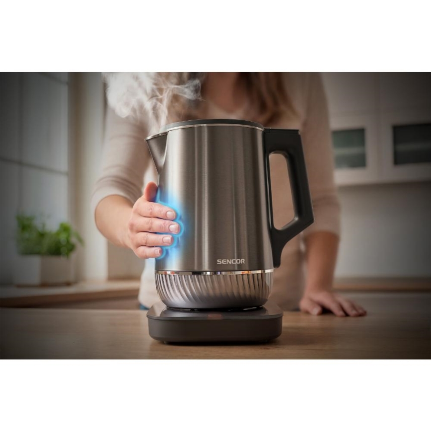 Sencor - Električni kuhalnik z regulacijo temperature 1,7 l 1800W/230V nerjaveče jeklo