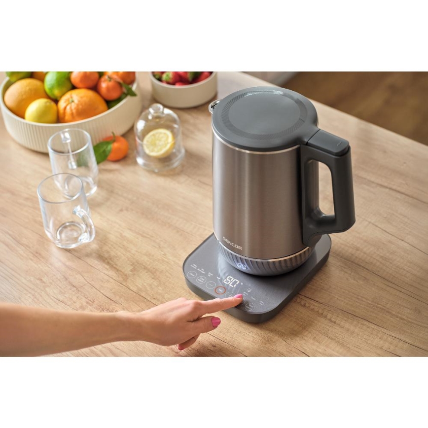 Sencor - Električni kuhalnik z regulacijo temperature 1,7 l 1800W/230V nerjaveče jeklo