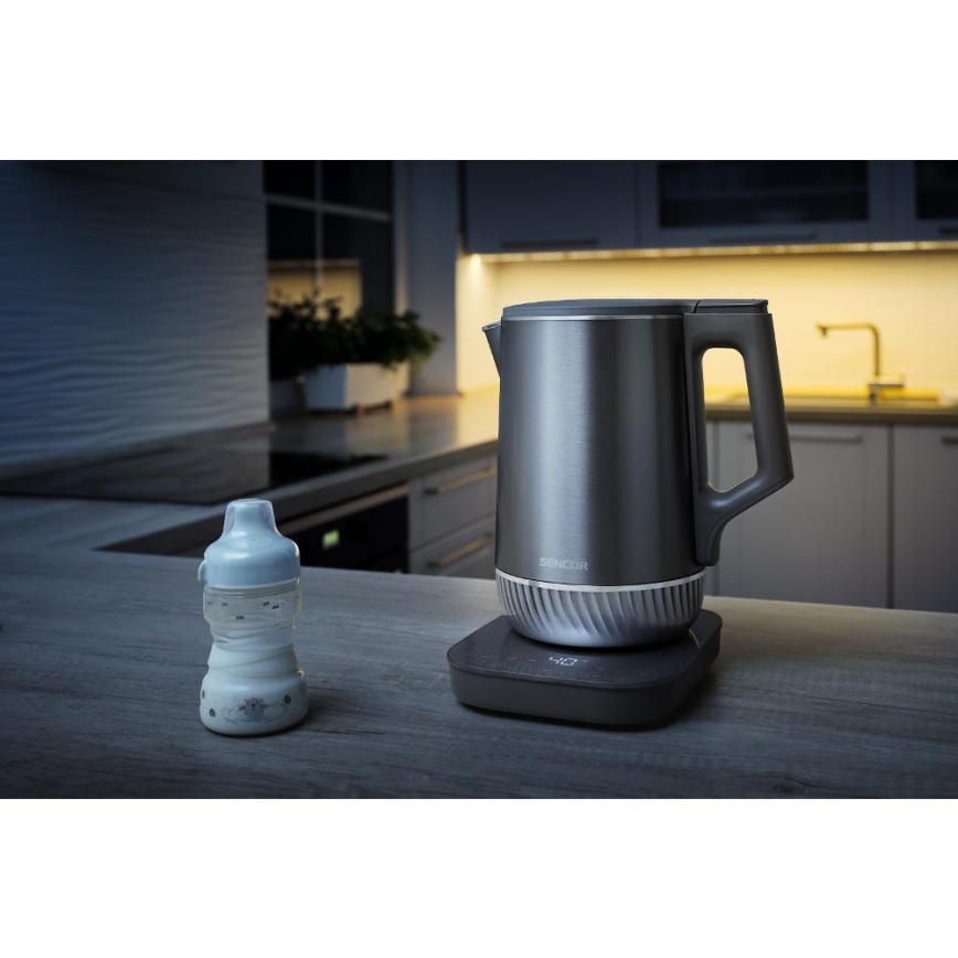 Sencor - Električni kuhalnik z regulacijo temperature 1,7 l 1800W/230V nerjaveče jeklo