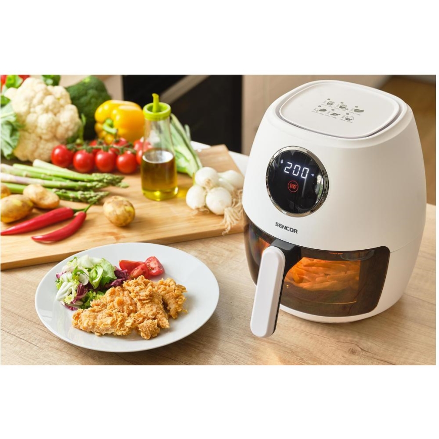 Sencor - Friteza na vroč zrak 3,5 l 1300 W/230 V bela