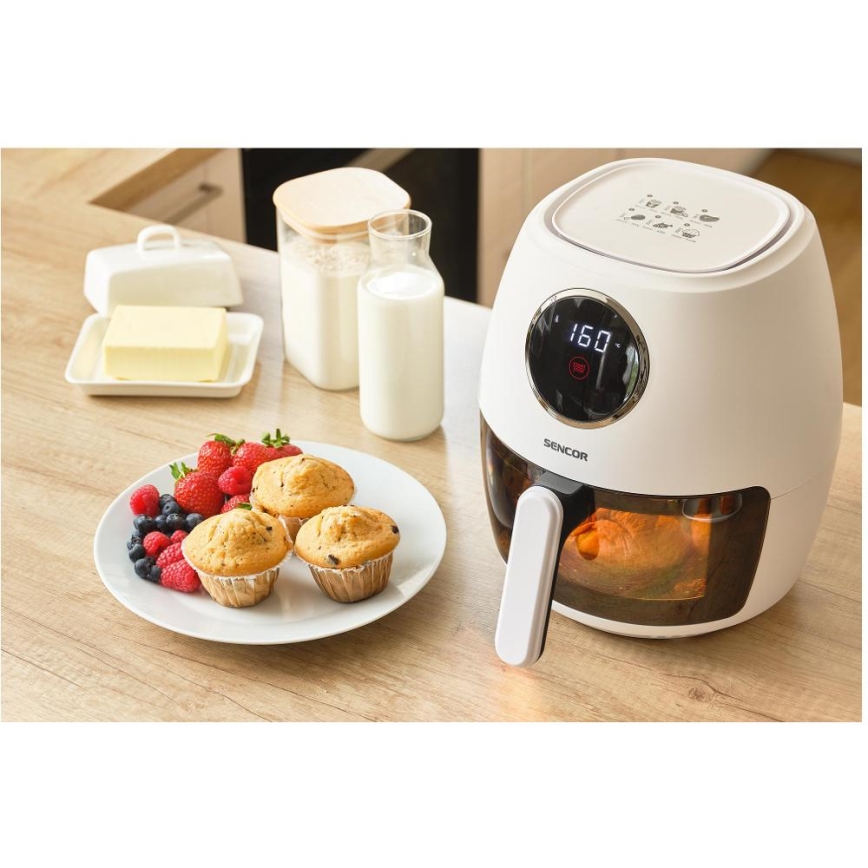Sencor - Friteza na vroč zrak 3,5 l 1300 W/230 V bela
