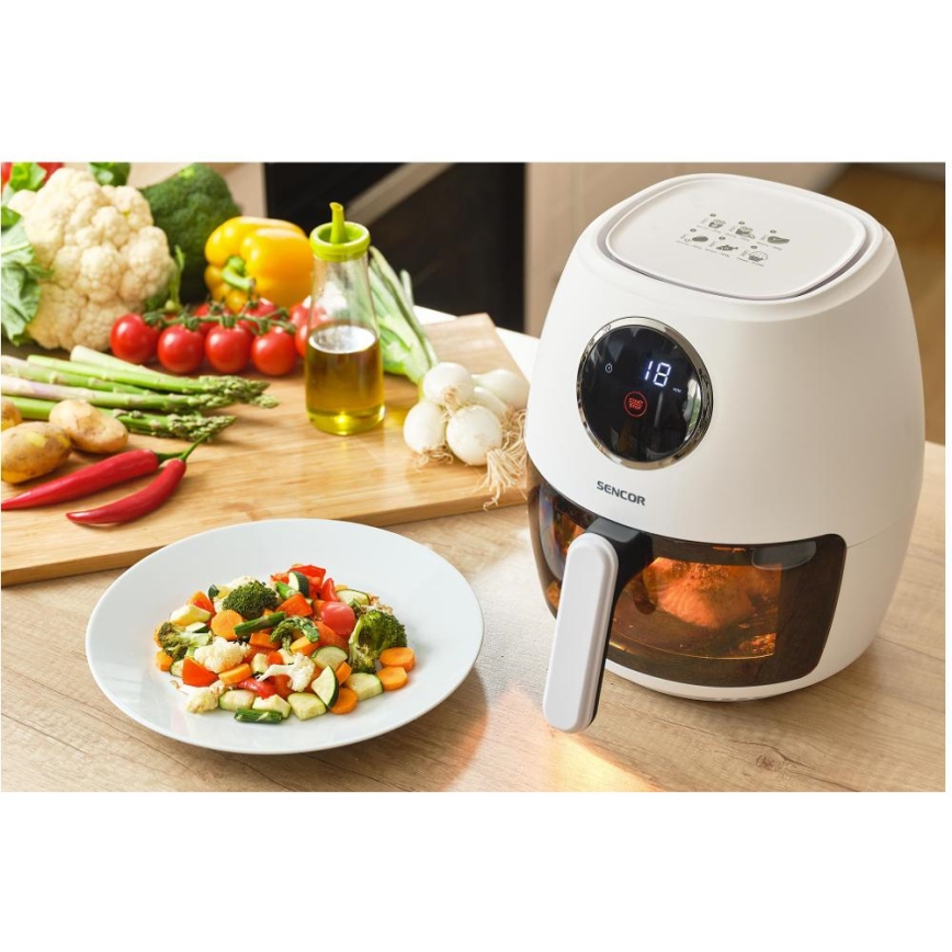 Sencor - Friteza na vroč zrak 3,5 l 1300 W/230 V bela