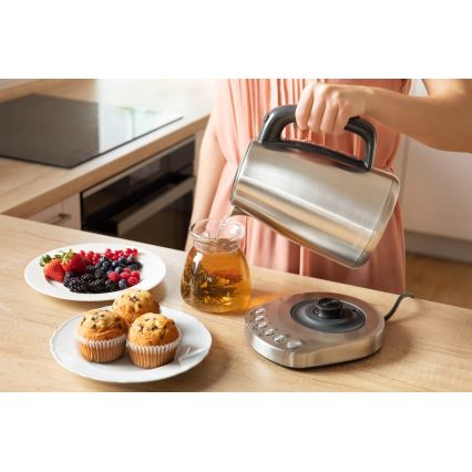 Sencor - Grelnik vode s termoregulacijo 1,7 l 2200W/230V nerjaveče jeklo