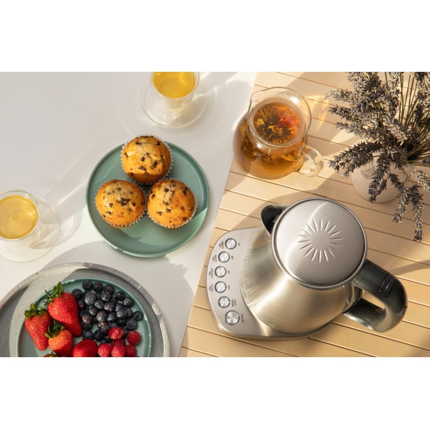 Sencor - Grelnik vode s termoregulacijo 1,7 l 2200W/230V nerjaveče jeklo