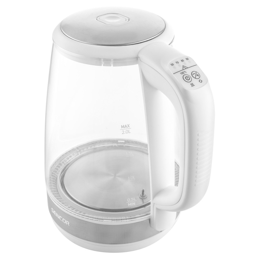 Sencor - Grelnik vode s termoregulacijo in LED osvetlitvijo 2 l 2200W/230V bel