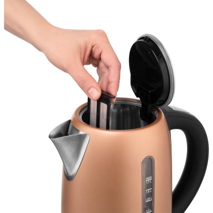 Sencor - Hiter električni čajnik s termoregulacijo 1,7 l 2150W/230V v bakreni barvi