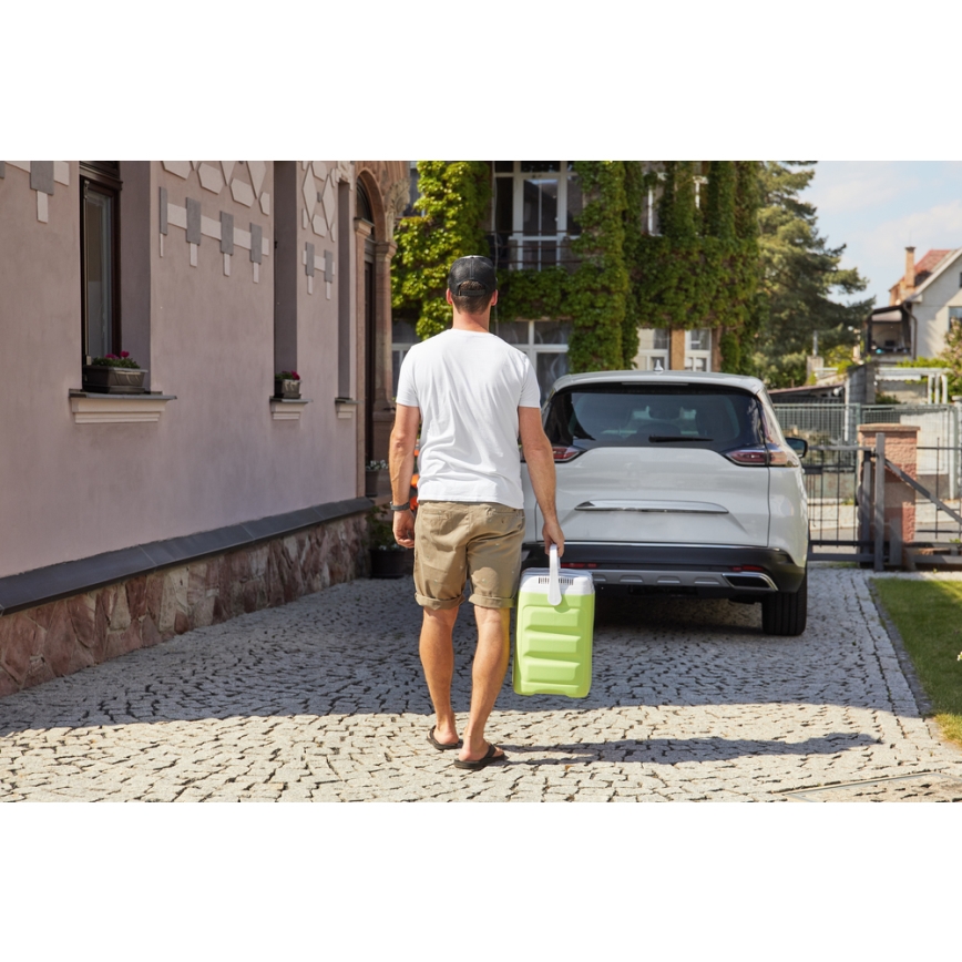 Sencor - Hladilna torba za avtomobil 30 l 55W/5V/12V/230V zelena/bela