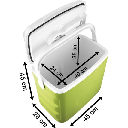 Sencor - Hladilna torba za avtomobil 30 l 55W/5V/12V/230V zelena/bela