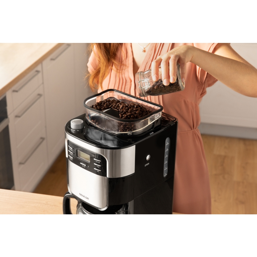 Sencor - Kavni aparat 1,5 l z LCD zaslonom 900W/230V