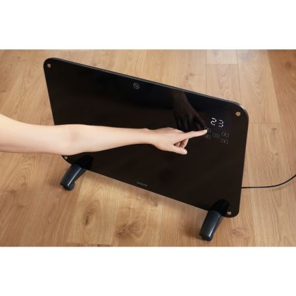 Sencor - Konvekcijski radiator z LCD zaslonom 750W/1500W/230V Wi-Fi Tuya IP24 črna + Daljinski upravljalnik