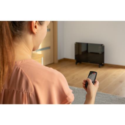 Sencor - Konvekcijski radiator z LCD zaslonom 750W/1500W/230V Wi-Fi Tuya IP24 črna + Daljinski upravljalnik