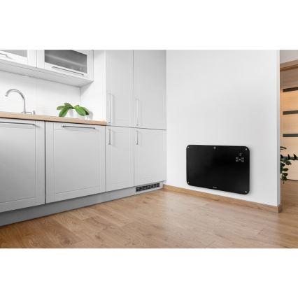 Sencor - Konvekcijski radiator z LCD zaslonom 750W/1500W/230V Wi-Fi Tuya IP24 črna + Daljinski upravljalnik