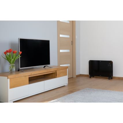 Sencor - Konvekcijski radiator z LCD zaslonom 750W/1500W/230V Wi-Fi Tuya IP24 črna + Daljinski upravljalnik