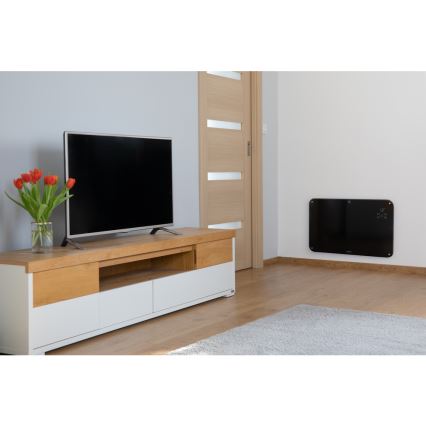 Sencor - Konvekcijski radiator z LCD zaslonom 750W/1500W/230V Wi-Fi Tuya IP24 črna + Daljinski upravljalnik