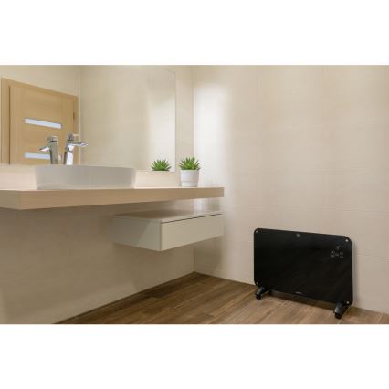 Sencor - Konvekcijski radiator z LCD zaslonom 750W/1500W/230V Wi-Fi Tuya IP24 črna + Daljinski upravljalnik