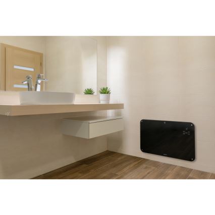 Sencor - Konvekcijski radiator z LCD zaslonom 750W/1500W/230V Wi-Fi Tuya IP24 črna + Daljinski upravljalnik