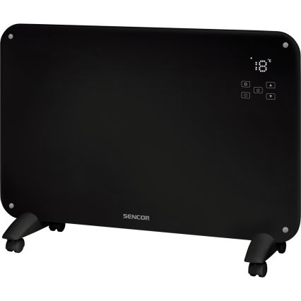 Sencor - Konvekcijski radiator z LCD zaslonom 750W/1500W/230V Wi-Fi Tuya IP24 črna + Daljinski upravljalnik