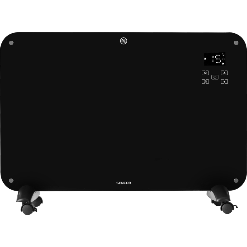 Sencor - Konvekcijski radiator z LCD zaslonom 750W/1500W/230V Wi-Fi Tuya IP24 črna + Daljinski upravljalnik