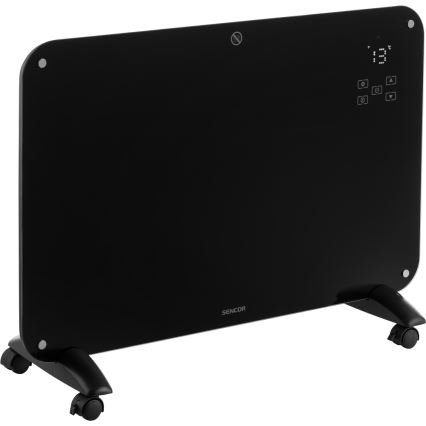 Sencor - Konvekcijski radiator z LCD zaslonom 750W/1500W/230V Wi-Fi Tuya IP24 črna + Daljinski upravljalnik