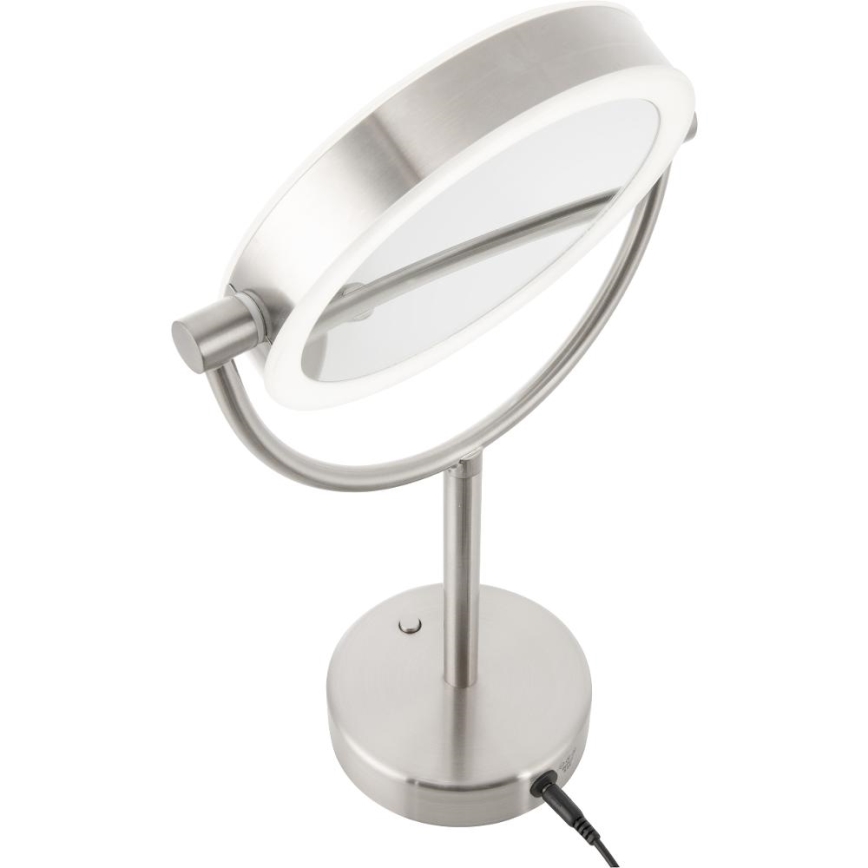 Sencor - Kozmetično ogledalce z LED osvetlitvijo ozadja LED/5W/230V nerjaveče jeklo