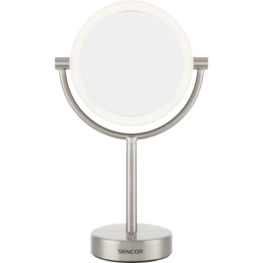Sencor - Kozmetično ogledalo z LED osvetlitvijo LED/5W/230V iz nerjavečega jekla